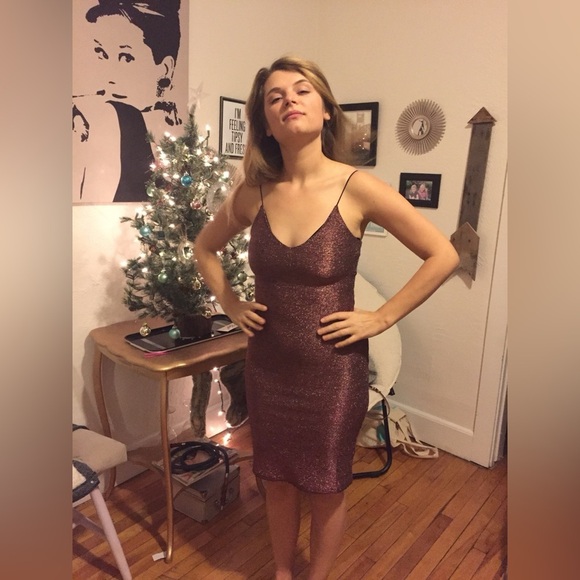 Topshop • Bronze Sleeveless Slip Midi Dress - Picture 9 of 9